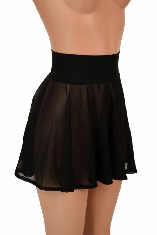 Black Mesh Mini Rave Skirt