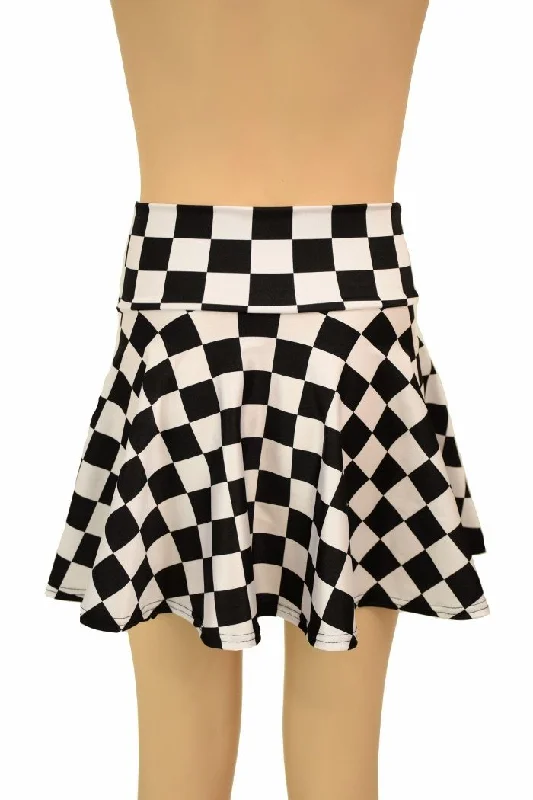 Black & White Check Kids Skirt or Skort