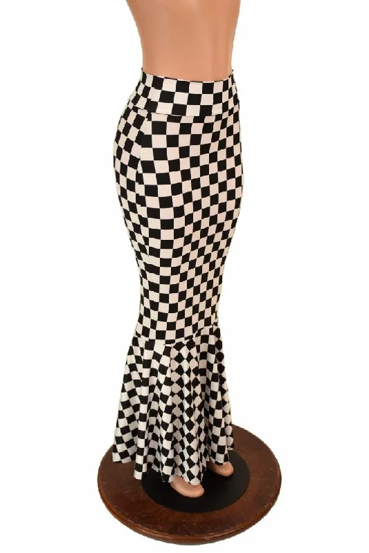 Black & White Check Mermaid Skirt