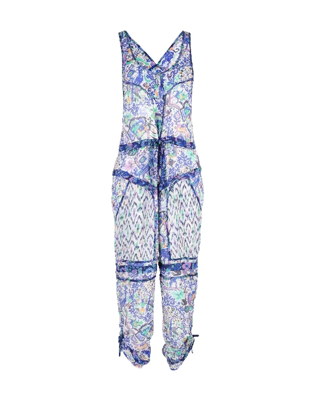 Isabel Marant Vassili Jumpsuit in Multicolor Silk