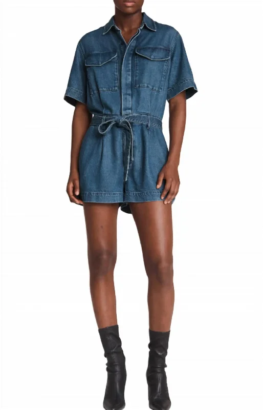 Lilly Romper In Denim