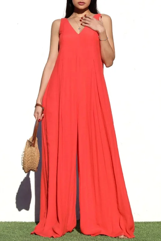 Loose Fit Jumpsuit In Orange