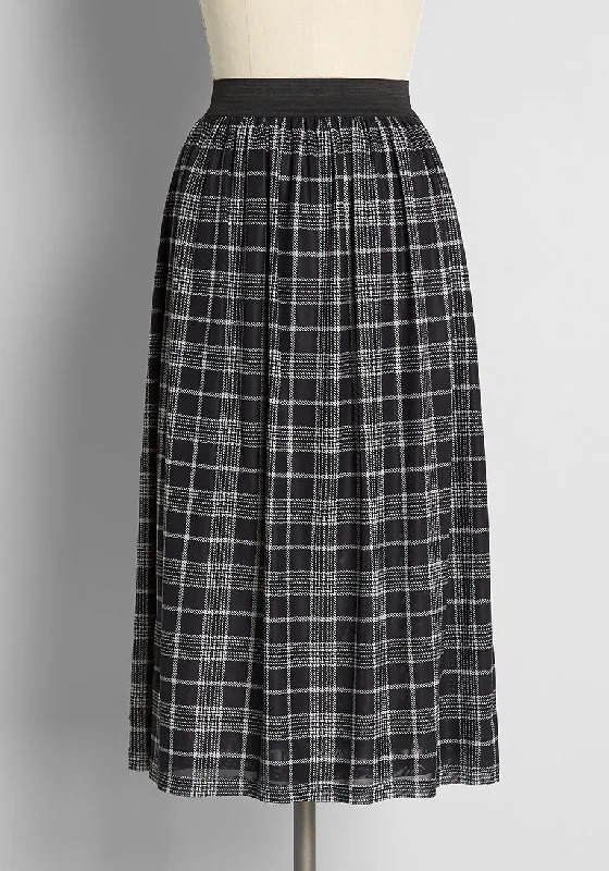 More Than a Tad Plaid Midi Skirt