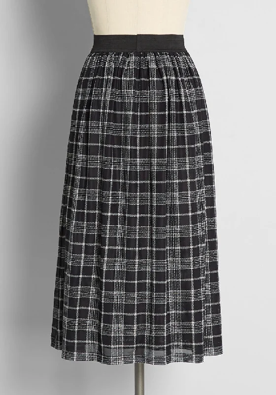 More Than a Tad Plaid Midi Skirt