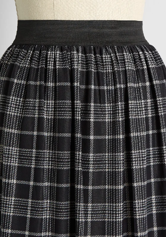 More Than a Tad Plaid Midi Skirt