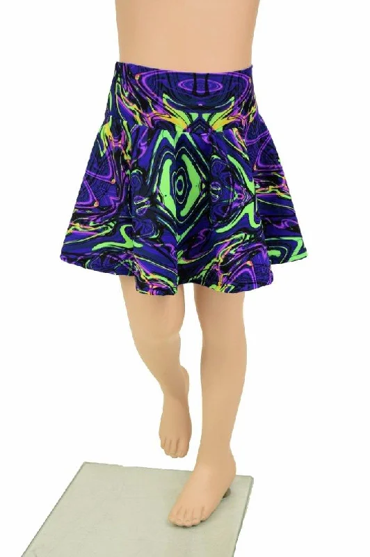 Neon Melt UV Glow Kids Skirt or Skort