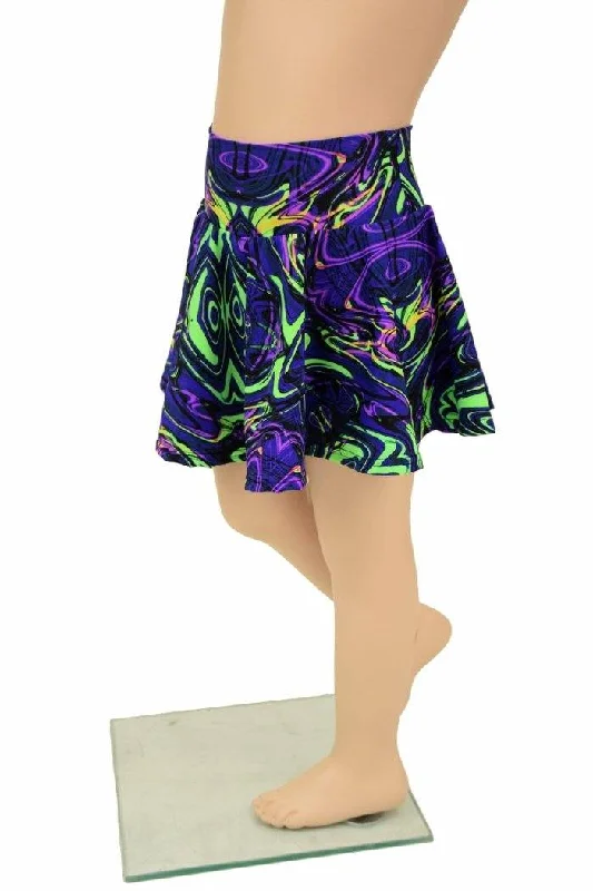 Neon Melt UV Glow Kids Skirt or Skort