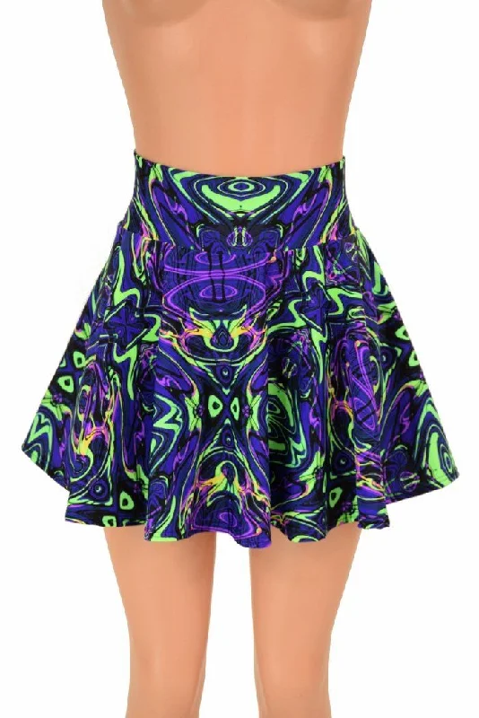 Neon Melt UV GLOW Mini Rave Skirt