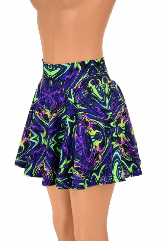 Neon Melt UV GLOW Mini Rave Skirt