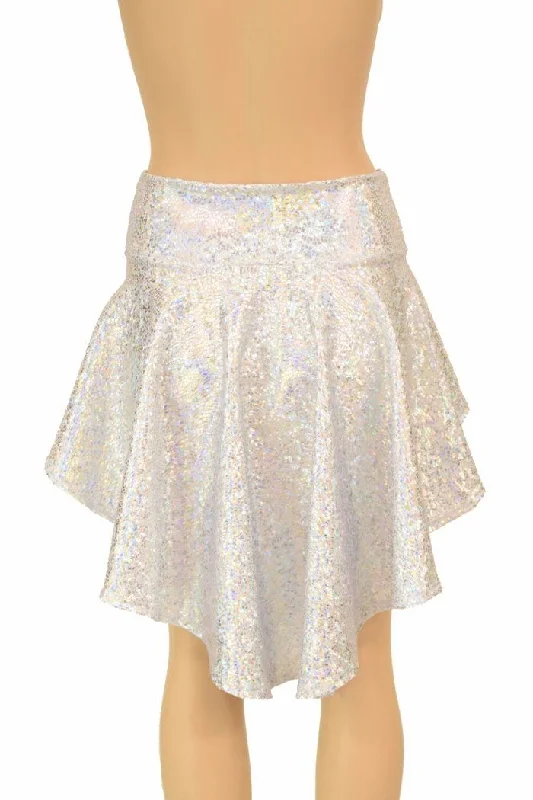 Silvery White Hi Lo Rave Skirt