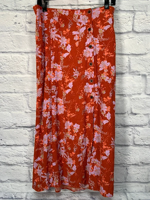 Skirt Midi By Free People In Orange, Size: 10