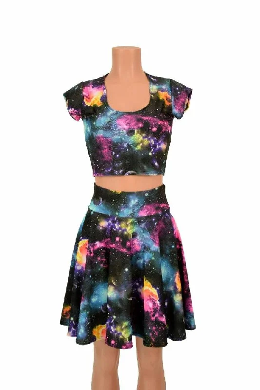 UV Galaxy Crop & Skirt Set