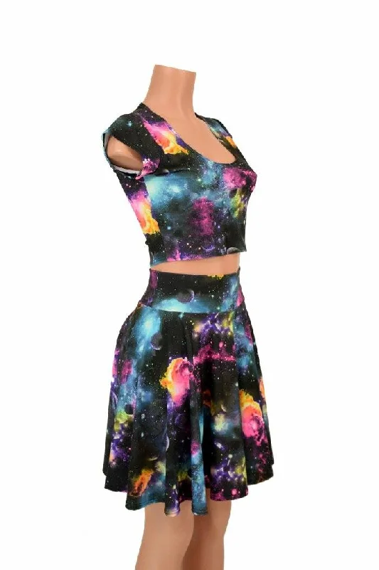 UV Galaxy Crop & Skirt Set