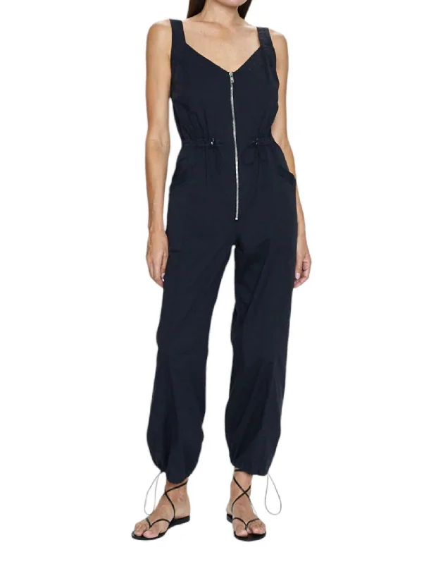 Viva Parachute Tank Romper In Noir