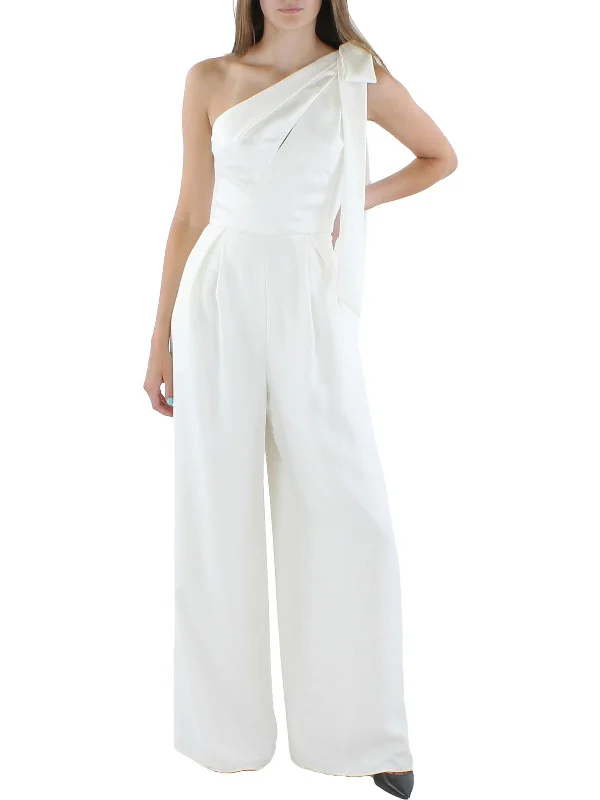 Womens Satin Wide Leg Jumpsuit