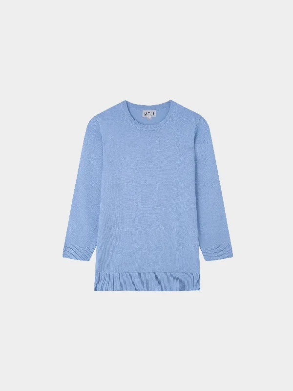 Basic Crew Sweater 3Q-Periwinkle