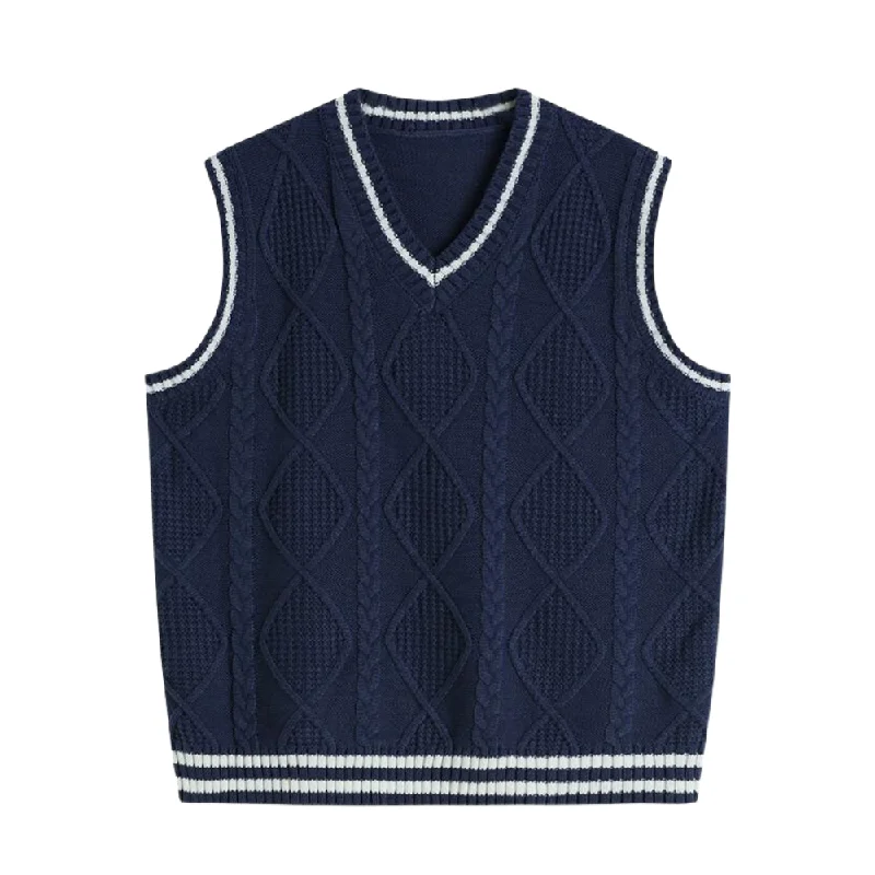 Casual Minimalist Lines Knitted Vest