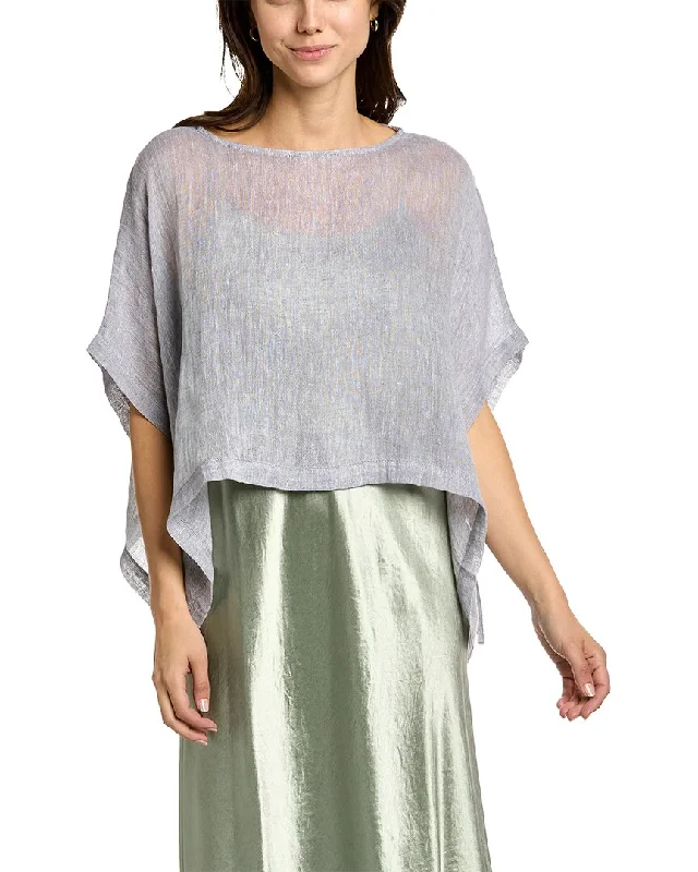 EILEEN FISHER Linen Cropped Poncho