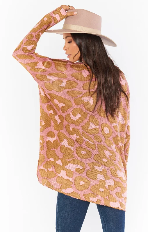 Hug Me Sweater ~ Rosy Leopard Knit