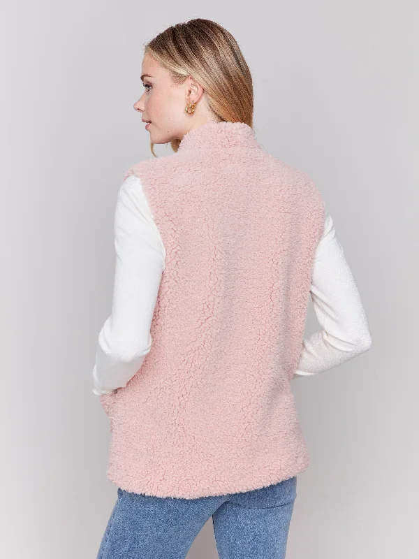 Short Faux Fur Vest - Quartz