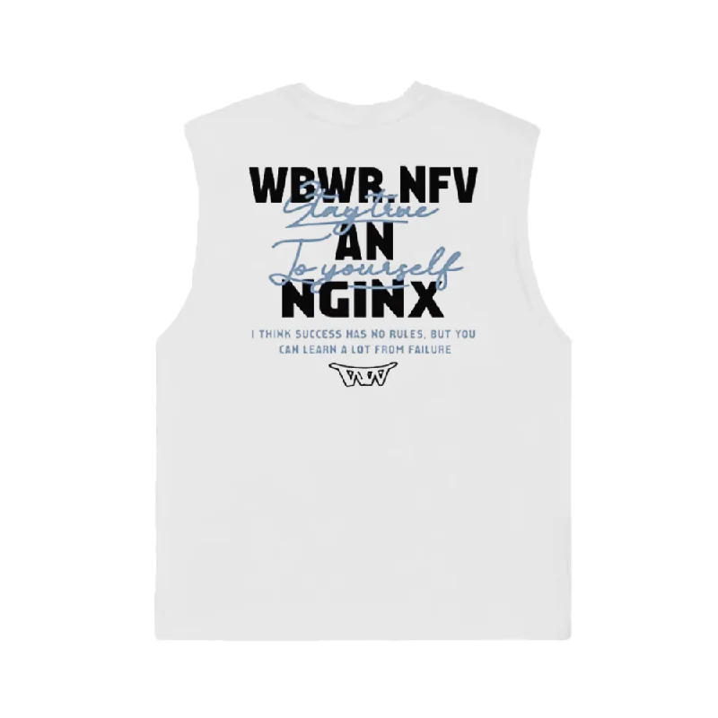 Two-Tone Lettering Sports Vest