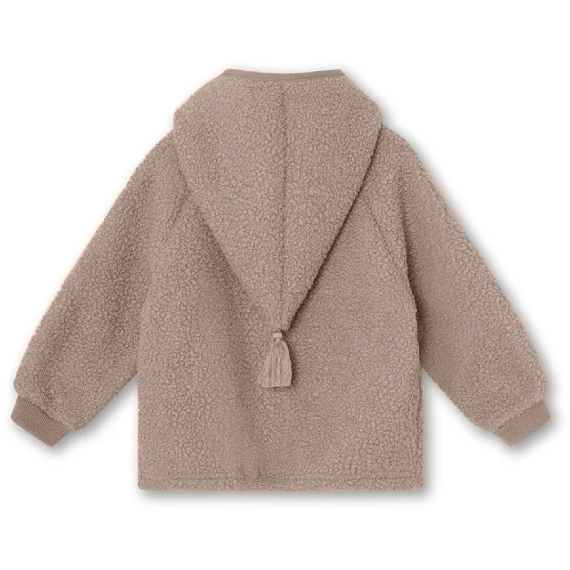 Mini A ture Grey Brown Liff Teddy Fleece Jacket