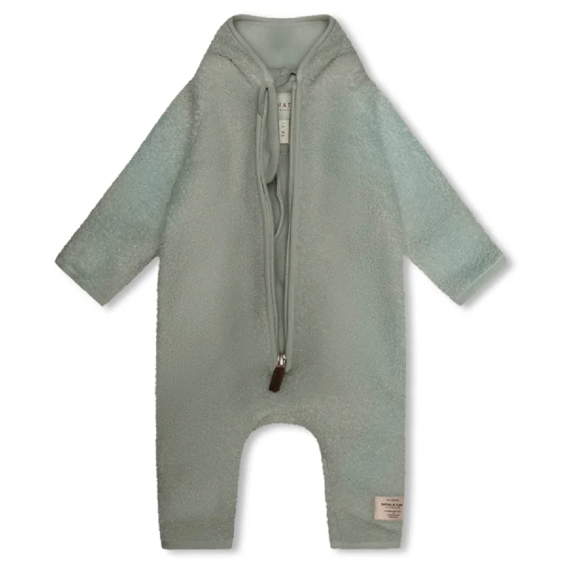 Mini A ture Pale Green Adel Teddy Fleece Full suit