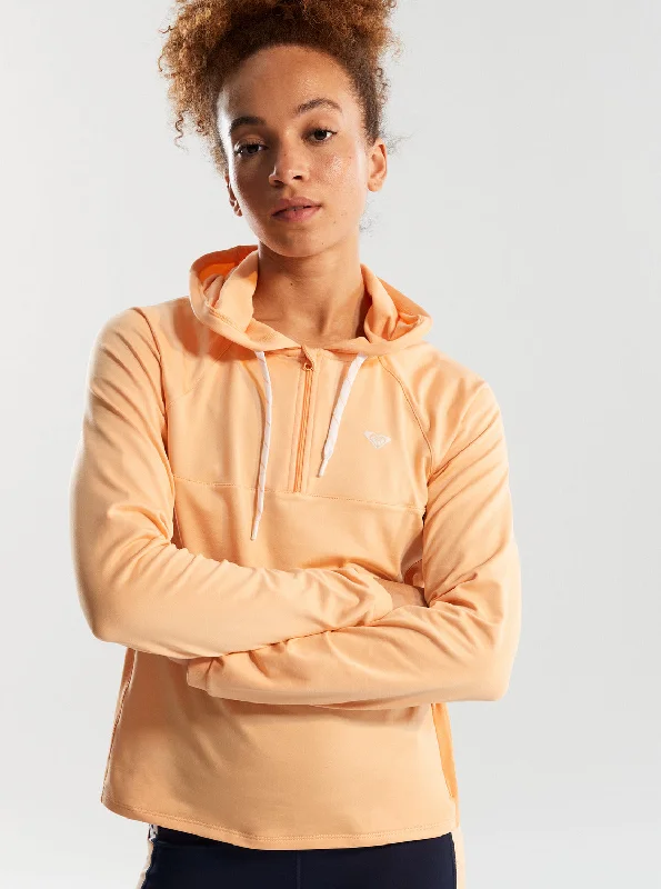 Pure Pursuit Mesh Hooded Top - Peach Fuzz