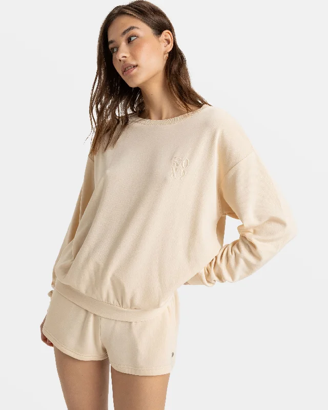 Surfing By Moonlight Crew Neck Sweatshirt - Tapioca