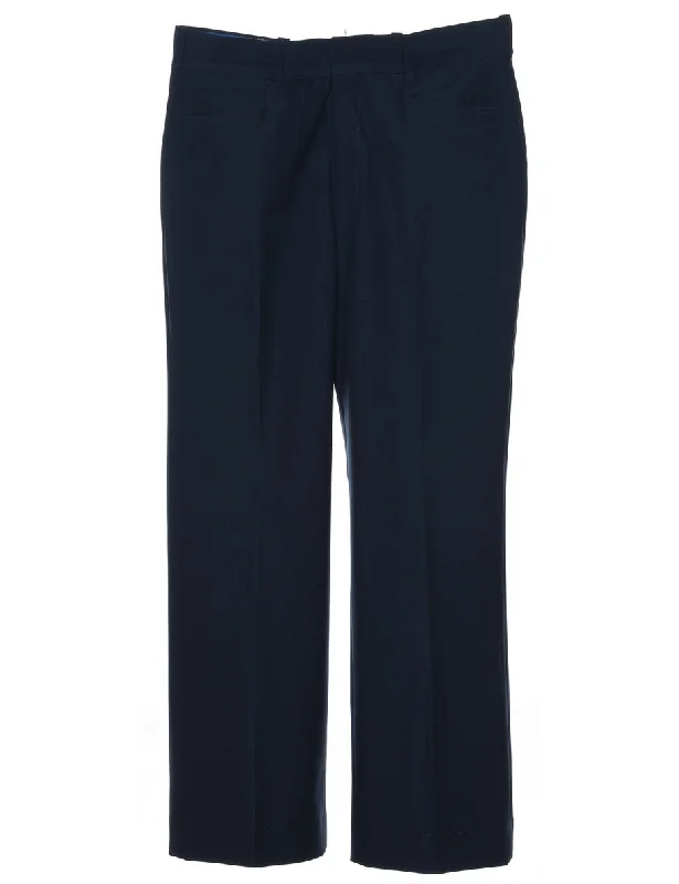 1970s Navy Suit Trousers - W32 L29