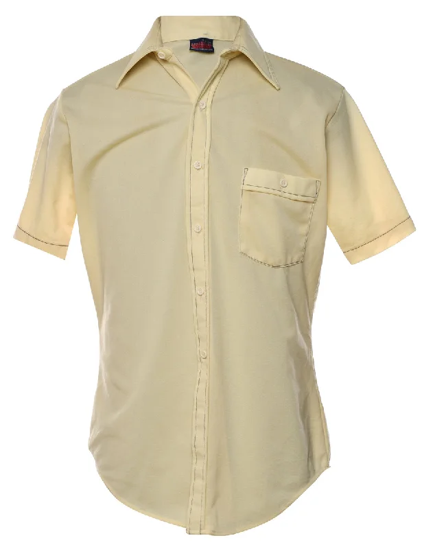 1970s Pale Yellow Shirt - M