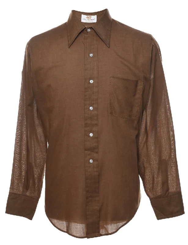 1970s Van Heusen Brown Shirt - L