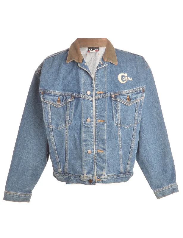 1990s Button Front Denim Jacket - L