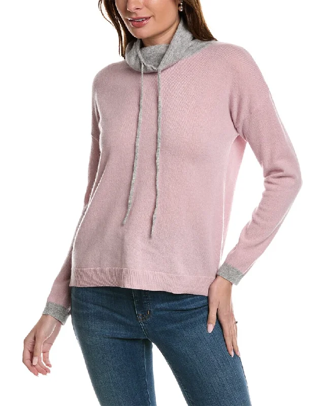 Amicale Cashmere Colorblocked Cashmere Sweater