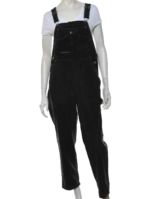 1990s Black Corduroy Dungarees - W34 L29