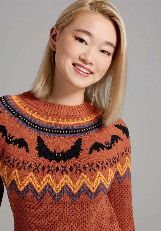 It Be Like 'Bat' Fair Isle Sweater