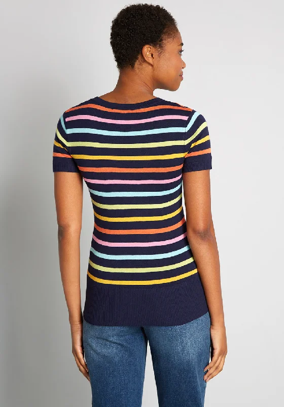 Virtue Of Vibrancy Short Sleeve Sweater